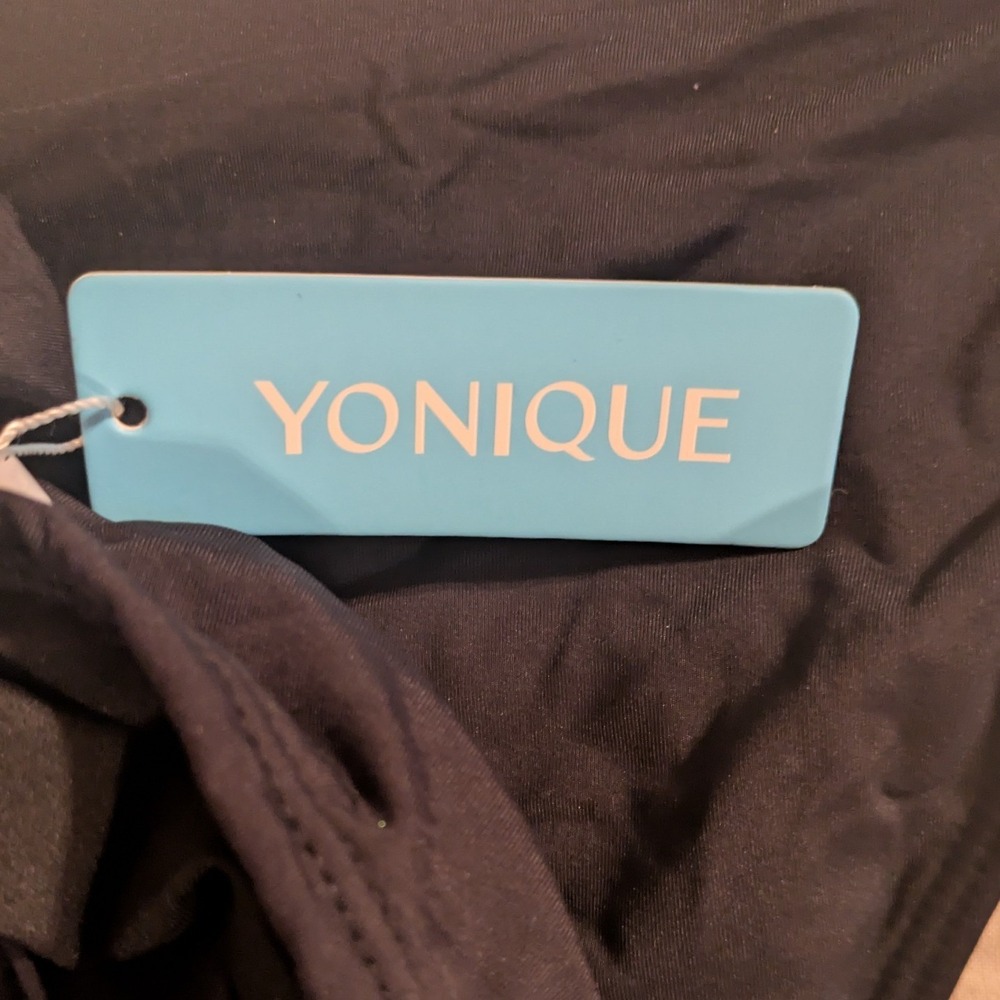 Yonique Womens High Waisted Bikini Set Bandeau Top Two Piece Swimsuit Blk L NEW - Picture 5 of 7